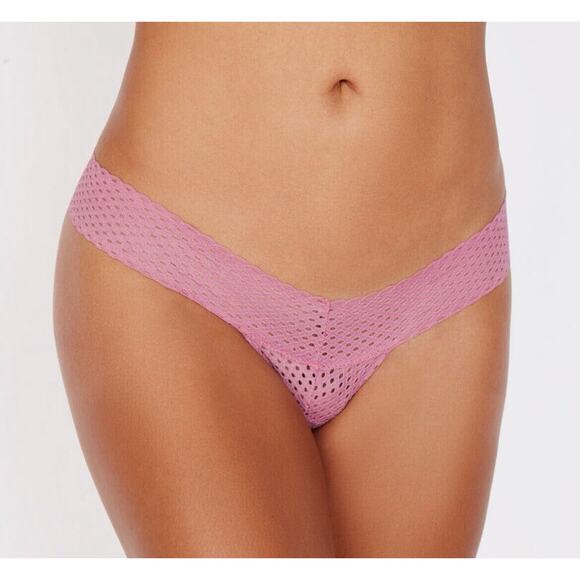 NWT Frederick's Of Hollywood Abby Rose Mesh Heather Rose Pink Thong 1X - Picture 1 of 5